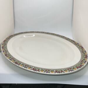 VINTAGE Royal Doulton Fireglow China Serving Plate Platter Floral Cottagecore